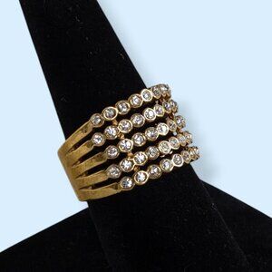 Chunky White Rhinestone Front Ring